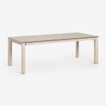 Table de jardin rectangulaire extensible en verre c�ramique sylvara 220 - 280x100 cm
