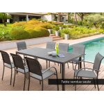 Table de jardin rectangulaire piazza aluminium 8 places graphite - hesp�ride