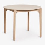 Table de jardin ronde �100 cm en ciment et bois d'acacia xajul acacia marron clair