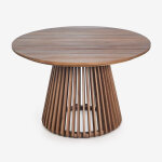 Table de jardin ronde �120 cm en bois d'acacia mura brun acacia
