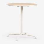 Table de jardin ronde �65 cm en acier et bois d'acacia tilda blanc gardenia