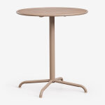 Table de jardin ronde �65 cm en acier et bois d'acacia tilda moka brown
