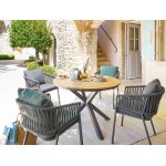 Table de jardin ronde alu / acacia oriengo 4 places graphite - hespride