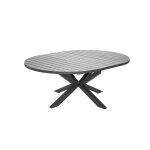 Table de jardin ronde en aluminium gris avec allonge papillon palma - jardiline