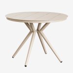 Table de jardin ronde en aluminium val�rie tapioca beige Ø100 cm