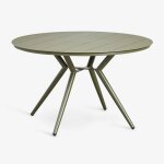 Table de jardin ronde en aluminium valerie vert olive intense �125 cm