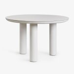 Table de jardin ronde arken Ø120 cm en cramique et aluminium beige crme