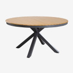 Table de jardin ronde en bois d'eucalyptus et aluminium archer gris graphite �140 cm