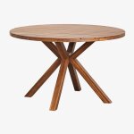 Table de jardin ronde en bois naele brun acacia 120 cm