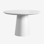 Table de jardin ronde en ciment (120 cm) zillad blanc