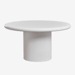 Table de jardin ronde en ciment namara blanc �140 cm