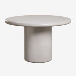 Table de jardin ronde en ciment namara gris clair �120 cm