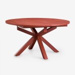 Table de jardin ronde extensible 145 - 200x145 cm en aluminium barces rouge tuile