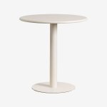 Table de jardin ronde en m�tal (�70 cm) mizzi tapioca beige