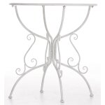 Table de jardin ronde en mtal blanc antique