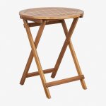 Table de jardin ronde pliante en bois d'acacia (ø60 cm) delawer brun acacia Table de jardin ronde pliante en bois d'acacia (ø60 cm) delawer brun acacia