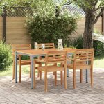 Table de jardin vidaxl 150x90x75 cm en bois d'acacia massif et métal Table de jardin vidaxl 150x90x75 cm en bois d'acacia massif et métal