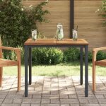 Table de jardin vidaxl 90x90x75 cm en bois d'acacia massif et m�tal