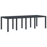 Table de jardin vidaxl anthracite 250x100x73 cm en poly rattan, table de jardin vidaxl anthracite 100x100x73 ...