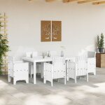 Table de jardin vidaxl blanche 200x100x73 cm en poly rattan