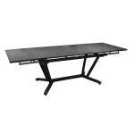 Table de jardin vita graphite / gris en aluminium 180 / 230 / 280 x100 cm - plateau kedra