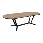 Table ovale extensible - vita - aluminium epoxy graphite - plateau c�ramique kedra lenk 6 mm - 200 / ...