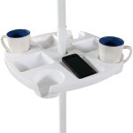 Table de parasol d'extrieur avec 4 porte - gobelets et 4 compartiments  collation, plateau en plastique ...