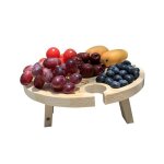 Table de pique - nique pliante en bois, avec porte - verre, support pour verres a vin, portable, pour ... Table de pique - nique pliante en bois, avec porte - verre, support pour verres a vin, portable, pour ...