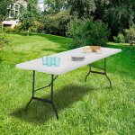 Table pliante d'appoint portable 180 cm pour camping ou réception Table pliante d'appoint portable 180 cm pour camping ou réception