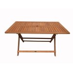 Table pliante bois exotique  hong kong  - maple - 135 x 80 cm - marron clair