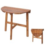 Table pliante hwc - l19, table de jardin balcon, in - / outdoor pliable bois acacia certifi� mvg 71x70x34cm ...