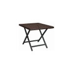 Table pliante marron 45x35x32 cm rsine tresse