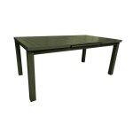 Table rectangulaire extensible santorin 8 / 10 personnes en aluminium finition uni kaki avec 10 fauteuils ...