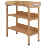 Table de rempotage jardinage - 2 ?tag?res 3 crochets outils plateau t?le acier galvanis? avec rebord ...