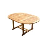 Table ronde / ovale en teck aspect huilé sentak l. 120 - 180 p. 120 cm Table ronde / ovale en teck aspect huilé sentak l. 120 - 180 p. 120 cm