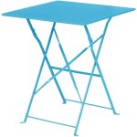 Table de terrasse carree bleu turquoise en acier, cadre et plateau en acier enduit de poudre, 710 (h)x600 ... Table de terrasse carree bleu turquoise en acier, cadre et plateau en acier enduit de poudre, 710 (h)x600 ...