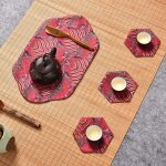 Table de thé rétro, plateau de thé, tapis de thé chinois zen carré, petit drapeau de table, tapis de ... Table de thé rétro, plateau de thé, tapis de thé chinois zen carré, petit drapeau de table, tapis de ...