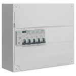 Tableau 1 rang�e pr� - �quip� 1 inter. diff. 63a type � + 4 disjoncteurs - siemens