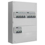 Tableau 2 rang�es pr� - �quip� 2 inter. diff. 40a + 1 inter. diff. 40a + 10 disjoncteurs - siemens