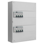 Tableau 2 rang�es pr� - �quip� 2 inter. diff. 40a + 6 disjoncteurs - siemens