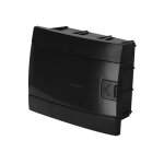 Tableau �lectrique encastrable 8 modules (1x8) ip40 �tanche noir porte fum�e horoz