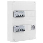 Tableau lectrique pr - quip 2 ranges 26 modules 8 disjoncteurs 2 interrupteurs diffrentiels + prise ...