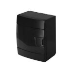 Tableau �lectrique saillie 4 modules (1x4) ip40 �tanche noir porte fum�e horoz