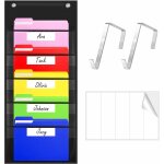 Tableau de poche de rangement, classeur mural robuste avec 5 pochettes transparentes, 5 autocollants ... Tableau de poche de rangement, classeur mural robuste avec 5 pochettes transparentes, 5 autocollants ...