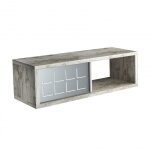 Tablette cube rectangulaire 60x20cm finition vintage avec portes en fer