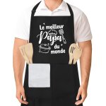 Tablier de cuisine pour homme, tablier barbecue papa, rglable noir impermable tablier cuisine homme ...