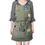 Tablier de jardinage, tablier d'artiste en toile avec poches, tablier de peinture, bretelles r�glables ...