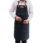 Tablier de travail r�sistant, tablier de cuisine en denim avec poches robustes, salopette unisexe en ...