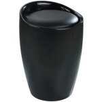 Tabouret / bac  linge pour salle de bain - candy - abs - noir wenko