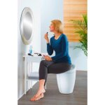Tabouret / bac  linge salle de bain - candy - simili cuir blanc wenko